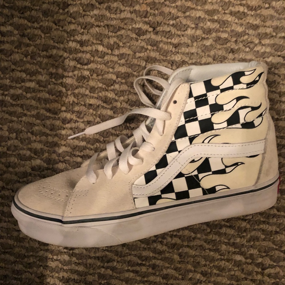 Flaming Checkered Vans